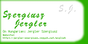 szergiusz jergler business card
